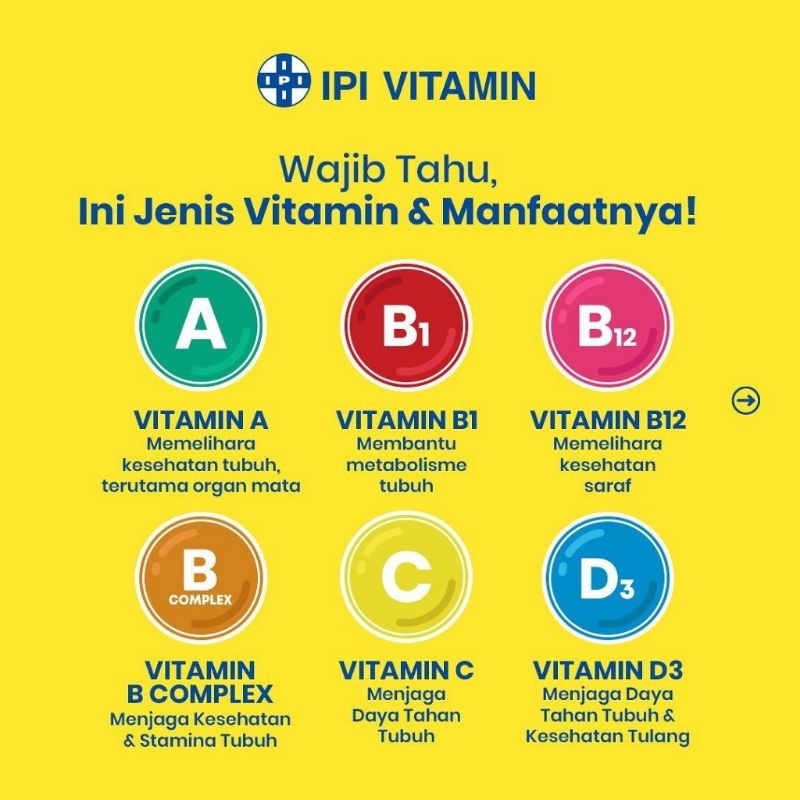 IPI Vitamin A B C D Zinc Botol 45 Tablet