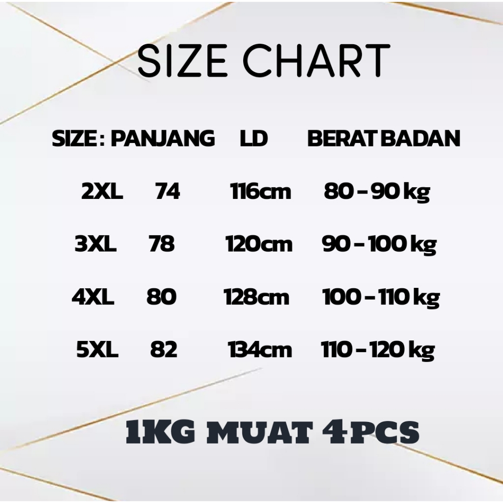 Kaos Wanita Jumbo Lengan Panjang 2XL 3XL 4XL 5XL Kaos Pria Jumbo LD 130 (018)