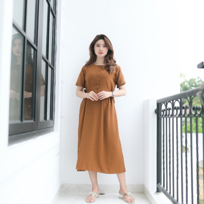 Anzani Homedress - Duster Crinkle AIrflow - Dress Tangan Pendek - Casual Dres