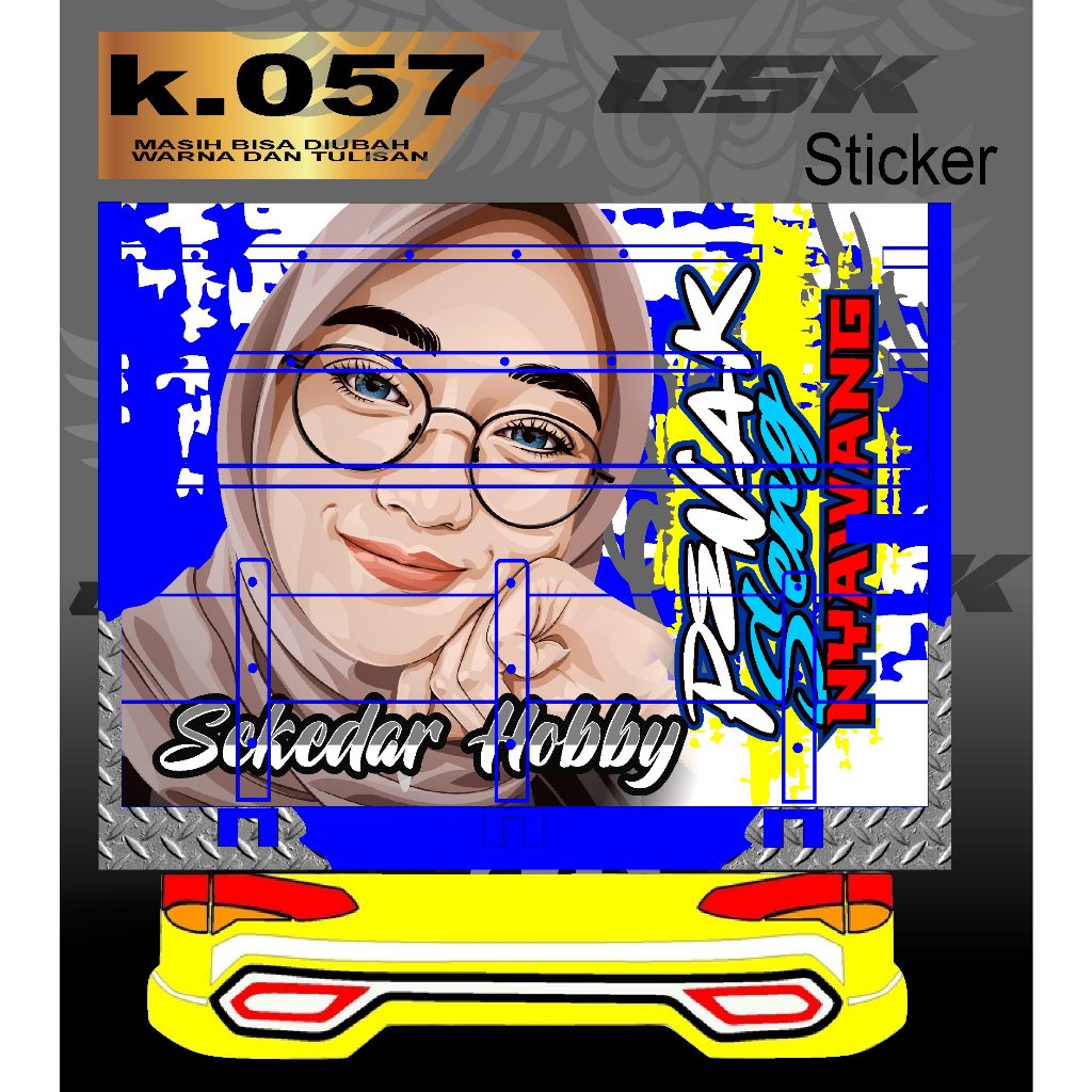Stiker Decal Bak Belakang Truk Canter Stiker Bak Truk Giga Stiker Decal Bak k.057