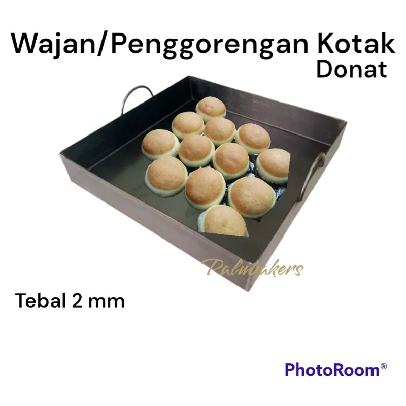 Wajan Penggorengan Donat Kentang / Wajan Kotak Plat Baja Tebal 2mm