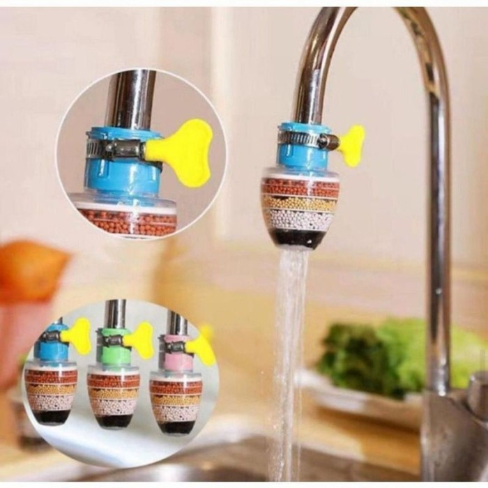 Water Filter Magic Saringan Air Keran Kran 4 Batu 6x Penyaring Air Kotor Keruh Kuning Bau Bakteri Pe
