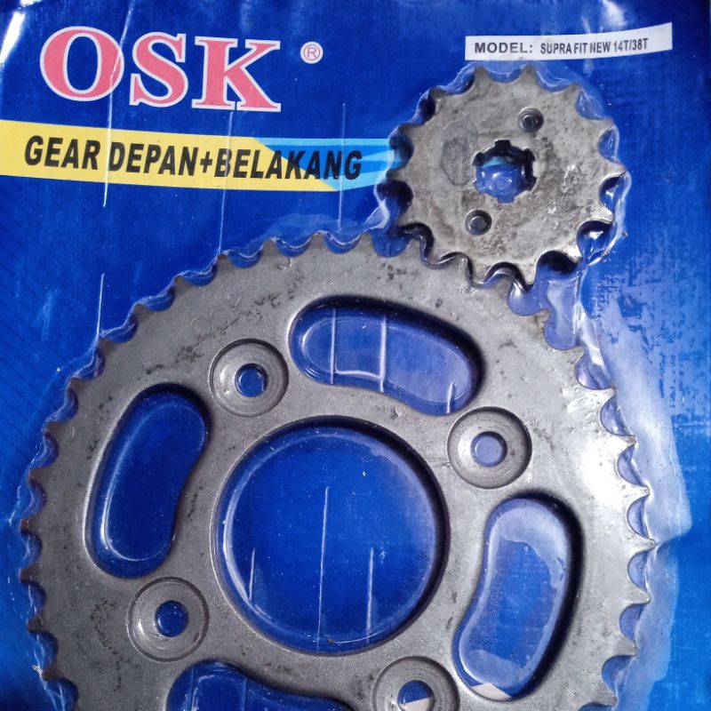 GEAR GIR KHARISMA SUPRA FIT NEW 428 14T 38T GIR DEPAN DAN BELAKANG KHARISMA SUPRA FIT NEW