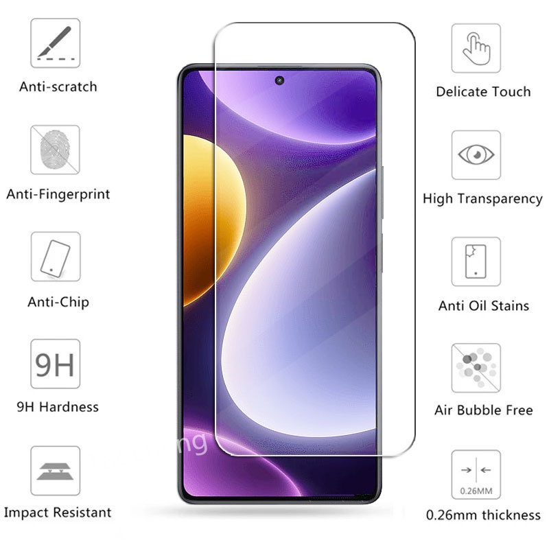 Pelindung Layar Tempered Glass Untuk Poco F5 5G Paket 2 in 1