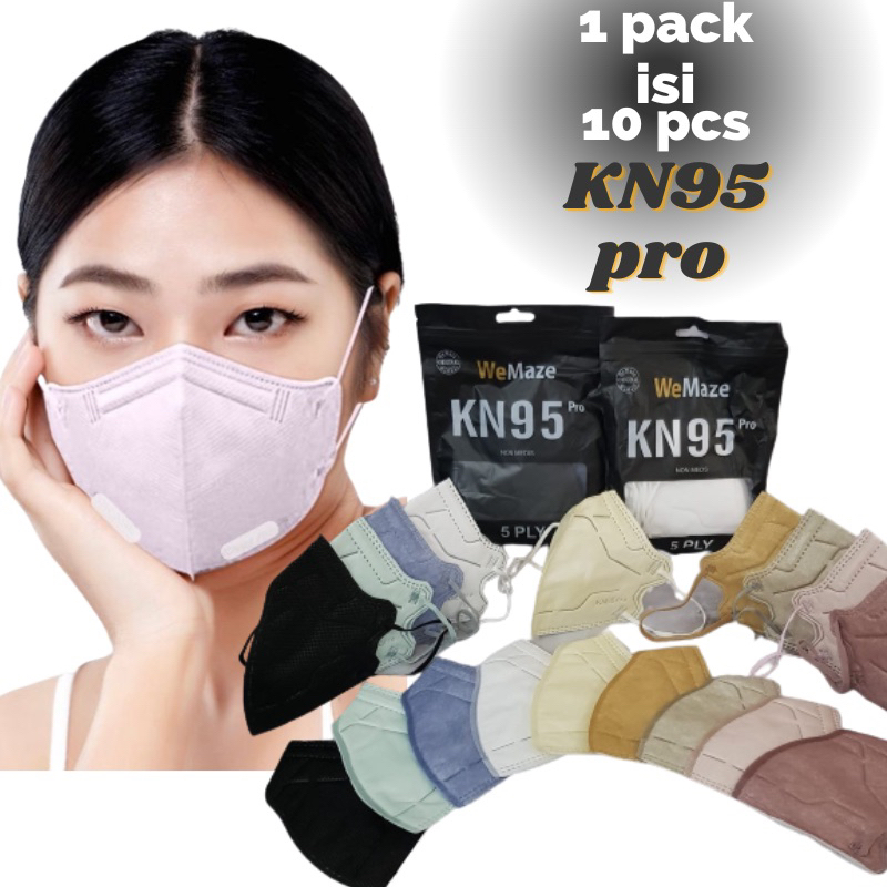 Masker KN95 PRO WEMASK 5PLY 10PCS Putih Hitam Abu Warna Hybrid Wemaze