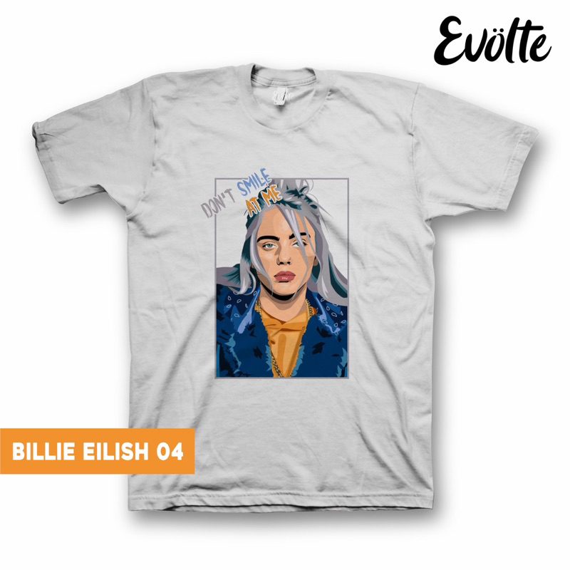 T-Shirt Billie Eilish 04 Grumpy White - EVOLTE