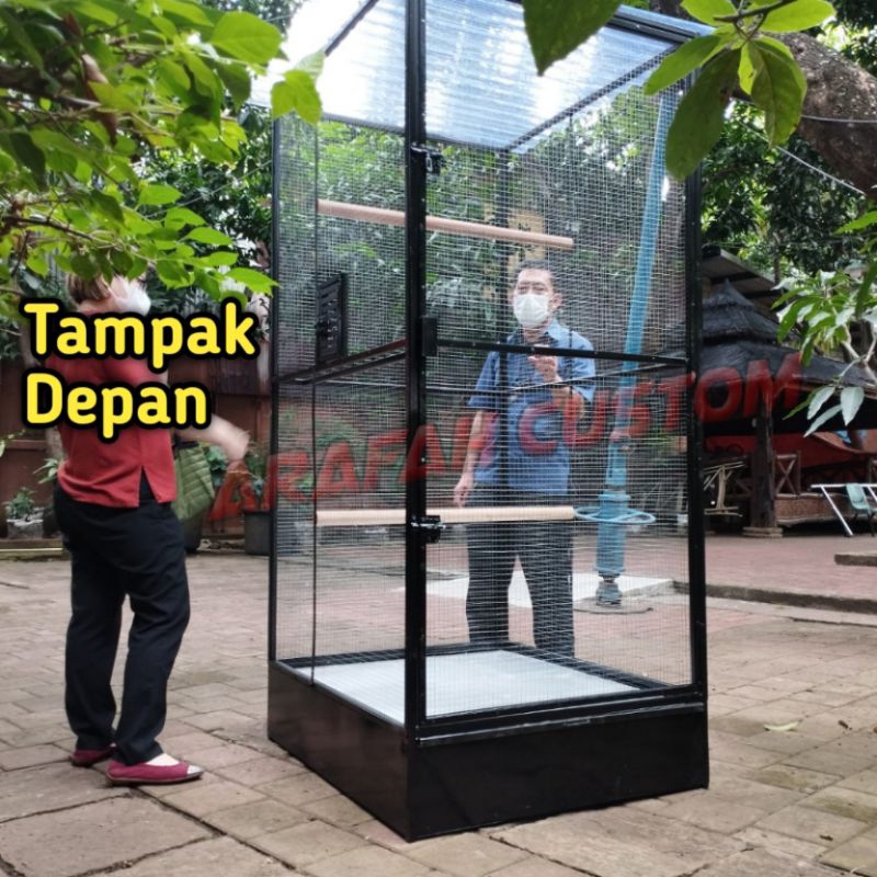 Sangkar Kandang Burung Ternak Koloni Jumbo Besi Lovebird Kakatua Conure Parrot Nuri Parkit Hantu Bes