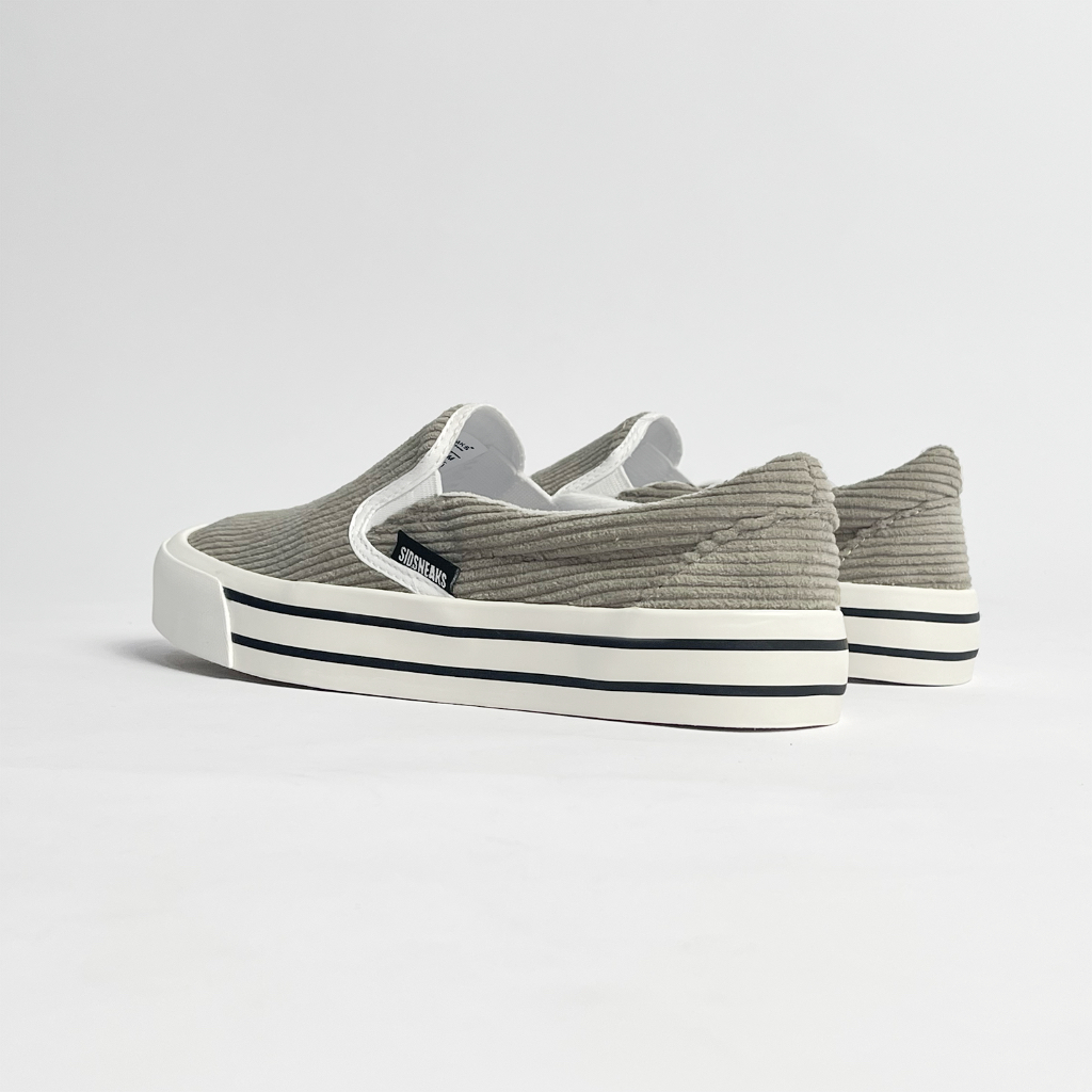 SIDSNEAKS Sepatu Slip On Pria Exelas Corduroy Grey