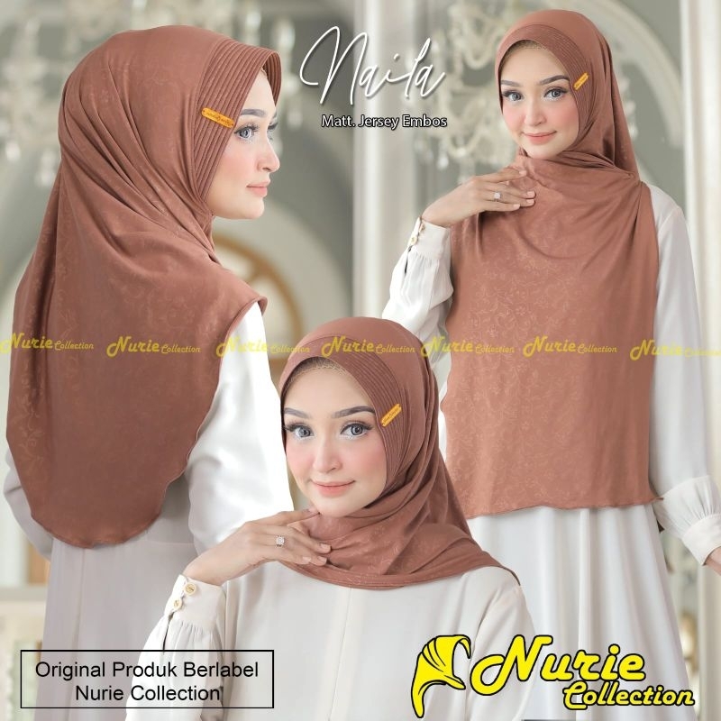 [Ori Nurie] NAILA••pasmina instan pet••hijab instan jersey embos