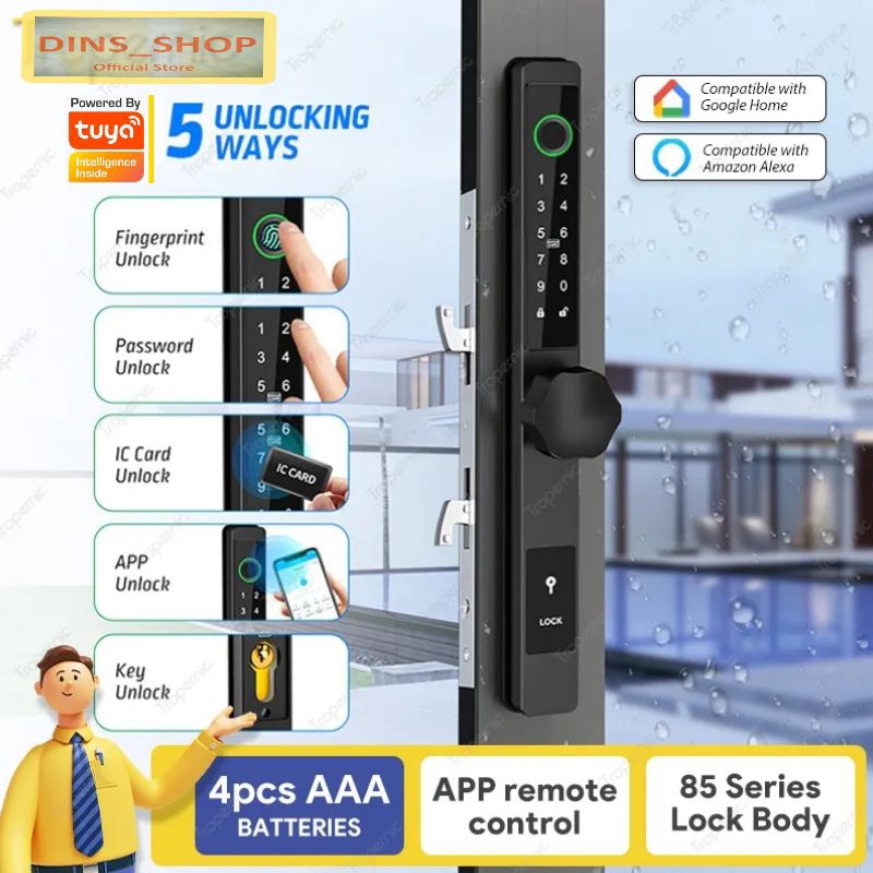 DINS READY(COD)SMART DOOR LOCK PINTU GESER/SLIDING/SWING DINS SMARTLOCK