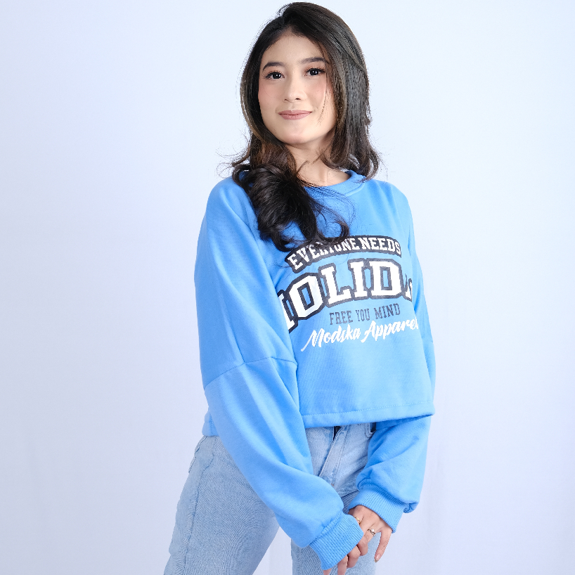 Modska Oversize Sweater - Oversize Crop Wanita