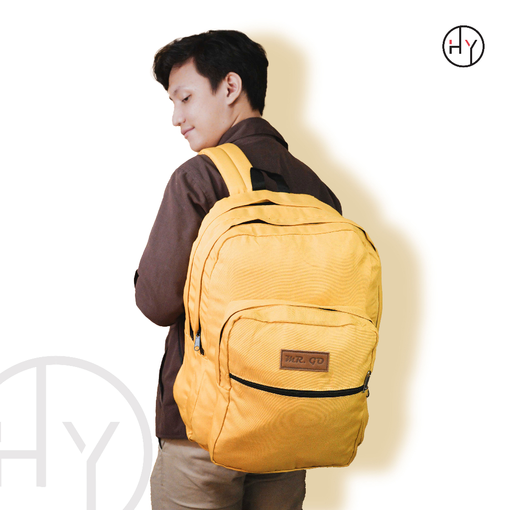 Ransel Besar MR.GO Bahan Kordura Pria Wanita Tas Sekolah Backpack Kuliah - HYBRAND Mr.Go