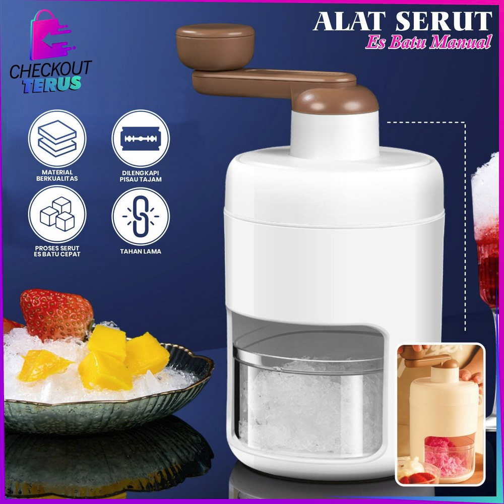 CT C894 Alat Serut Es Batu Putar Manual Perlengkapan Dapur Ice Crusher Mesin Penghancur Es Portable Serutan Es Batu