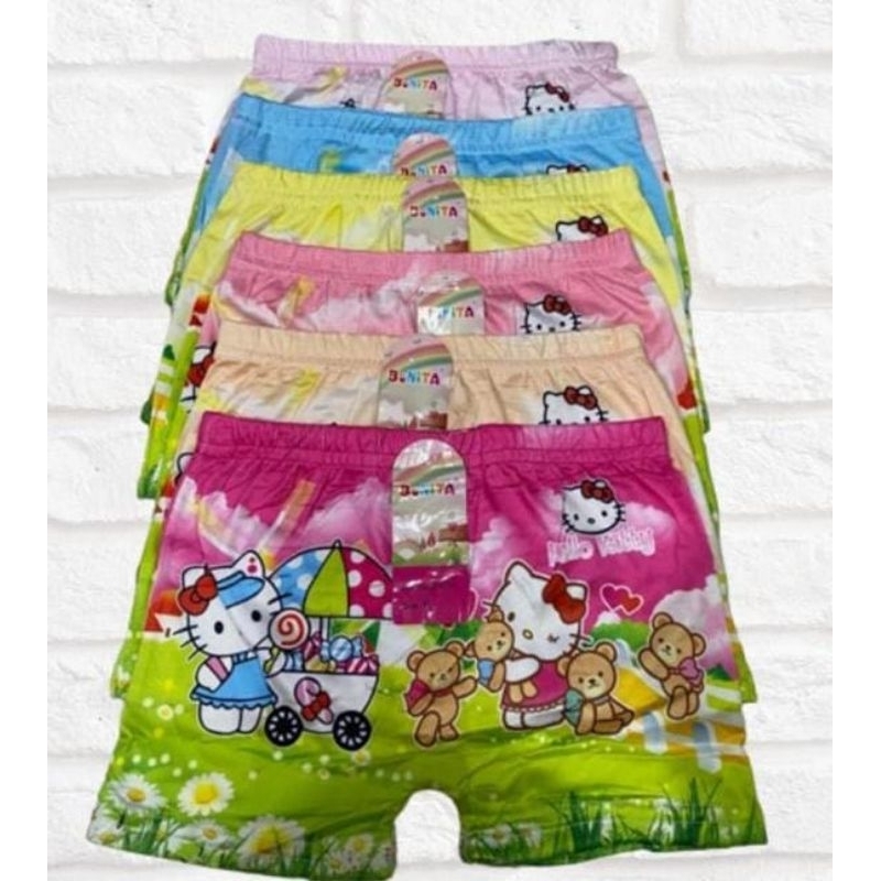 12PCS BOXER ANAK CEWE MOTIF GROSIR LUSINAN