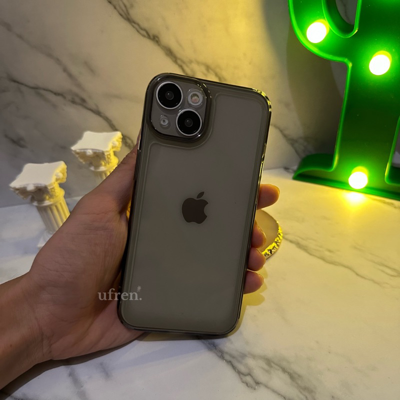 New! Space Clear Case Smoke Hitam Transparan TPU Tebal For iPhone 14 13 12 11 Pro Max X Xr Xs Max 8Plus 7Plus 8 7 Soft Case Bening