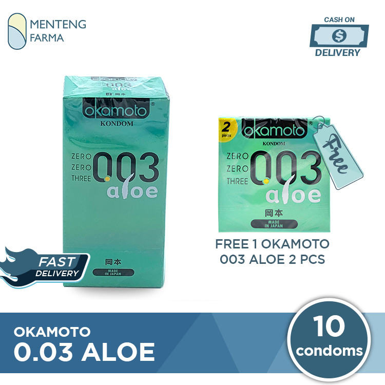 Kondom Okamoto 003 Aloe 10 Pcs - Dengan Aloe Vera Essense