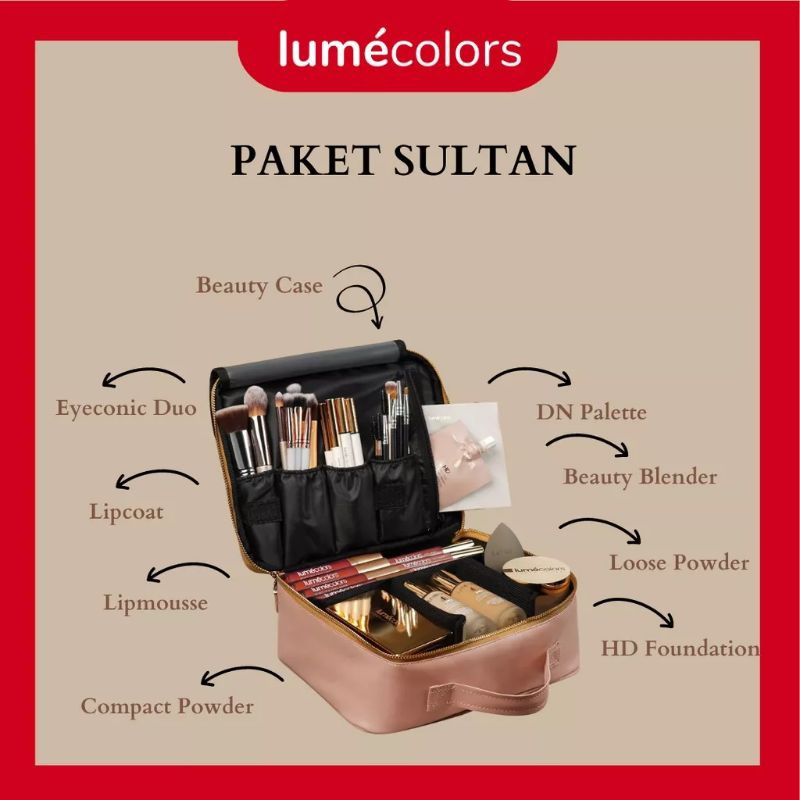Paket Make Up Kosmetik Lengkap Lumecolors FREE Cosmetic Bag