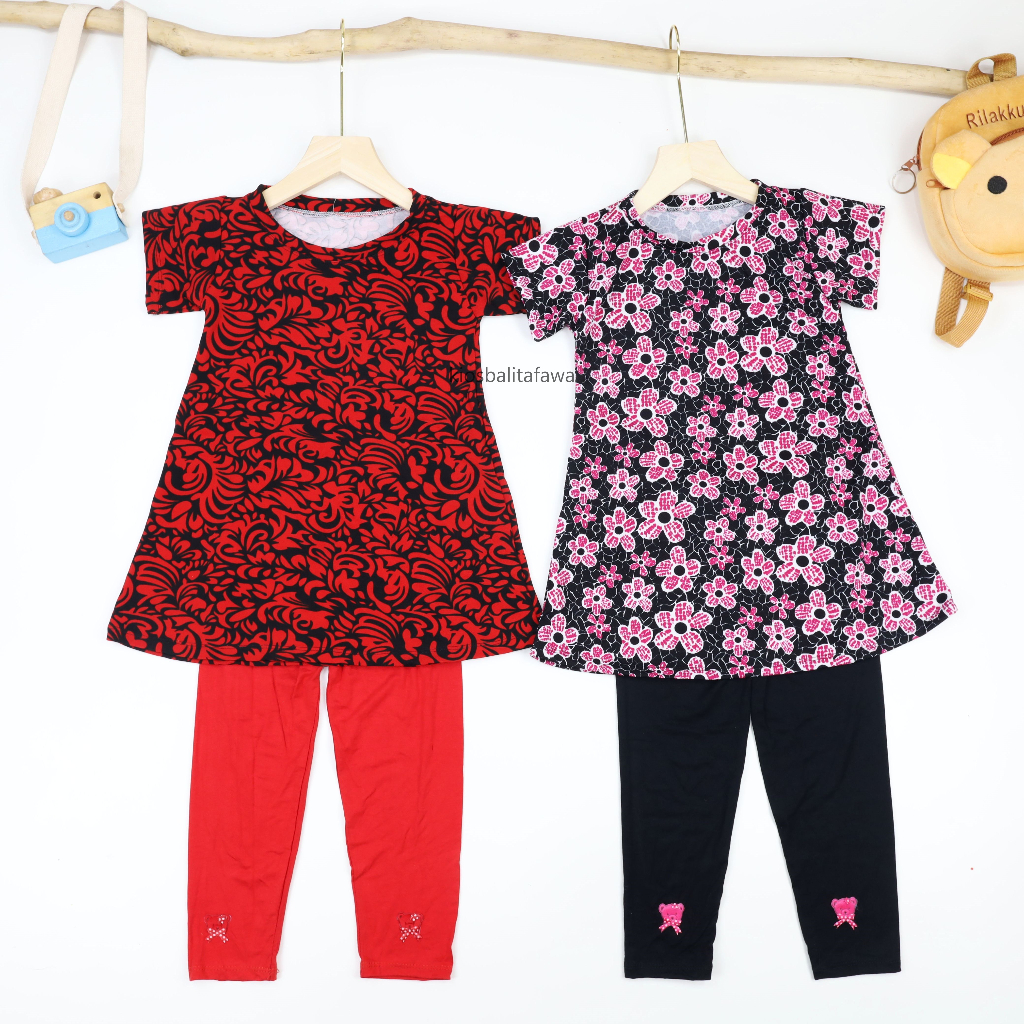 Set Sunshine uk Bayi-5 Tahun / Legging Import Polos Anak Perempuan Setelan Anak Perempuan Bayi Cewek Dress Daster Baju Tidur Murah Babycinnamon