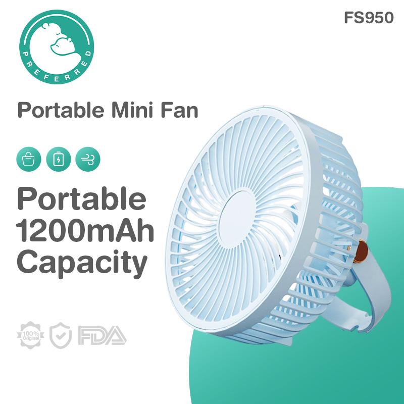 Preferred FS950 Kipas Angin Meja Portable Mini USB Outdoor Rechargeable Wall Mount Ceiling Fan Kekuatan Tinggi Three-speed Wind Speed