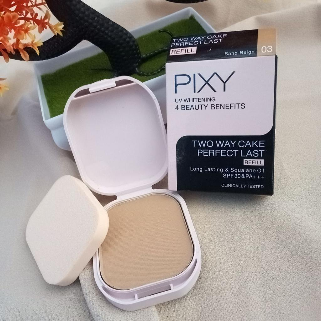 ✿ELYSABETHME✿ PIXY whitening two way cake perfect last refill compect powder dus warna coklat