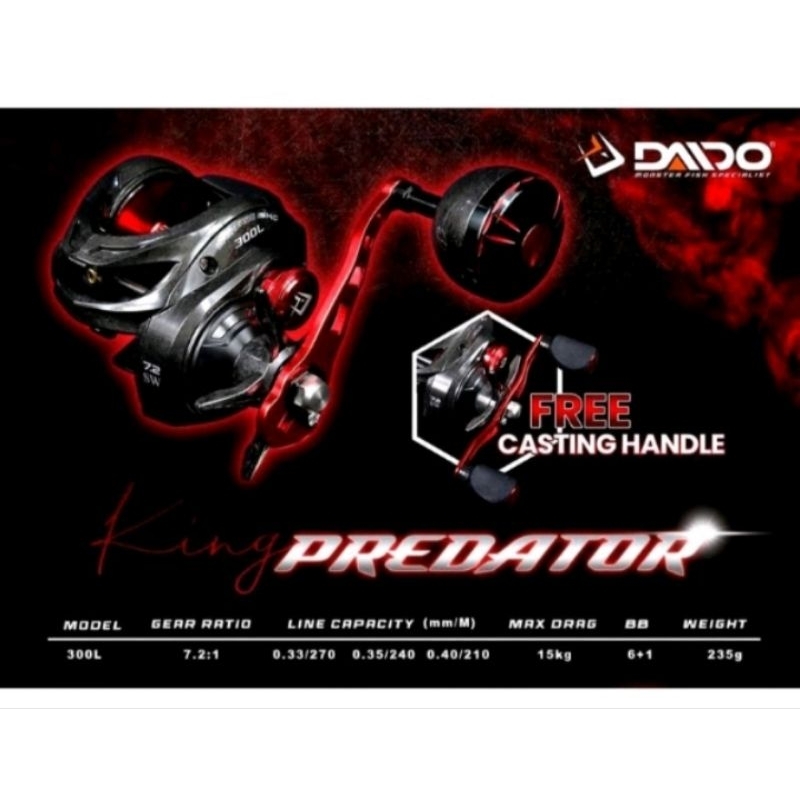 Reel BC Daido King Predator 300L SW + free handle