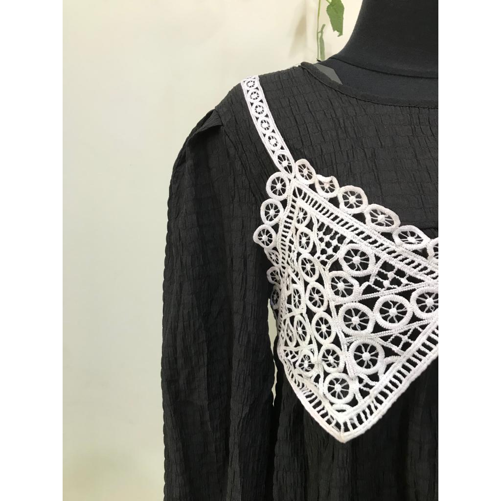 LIZ Blouse Crinkle Vest rajut - Atasan Lengan Panjang