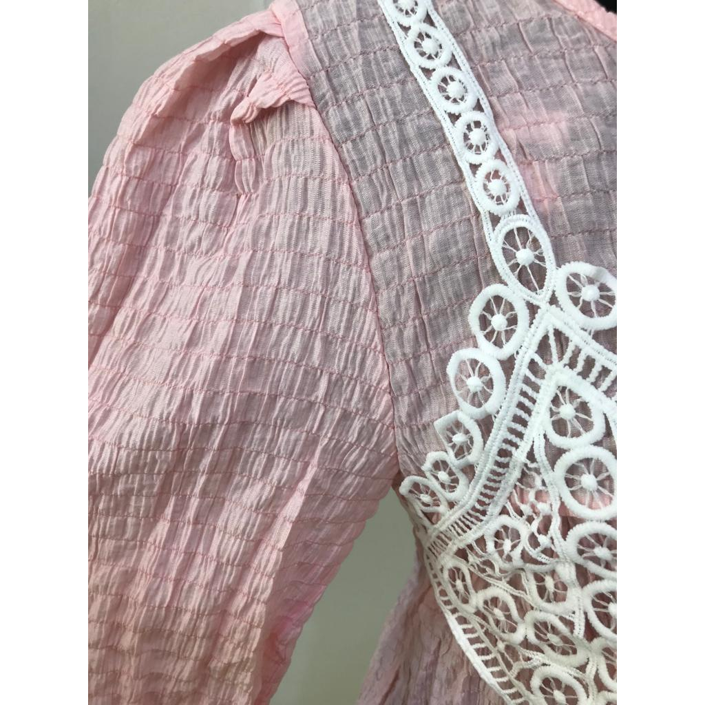 LIZ Blouse Crinkle Vest rajut - Atasan Lengan Panjang