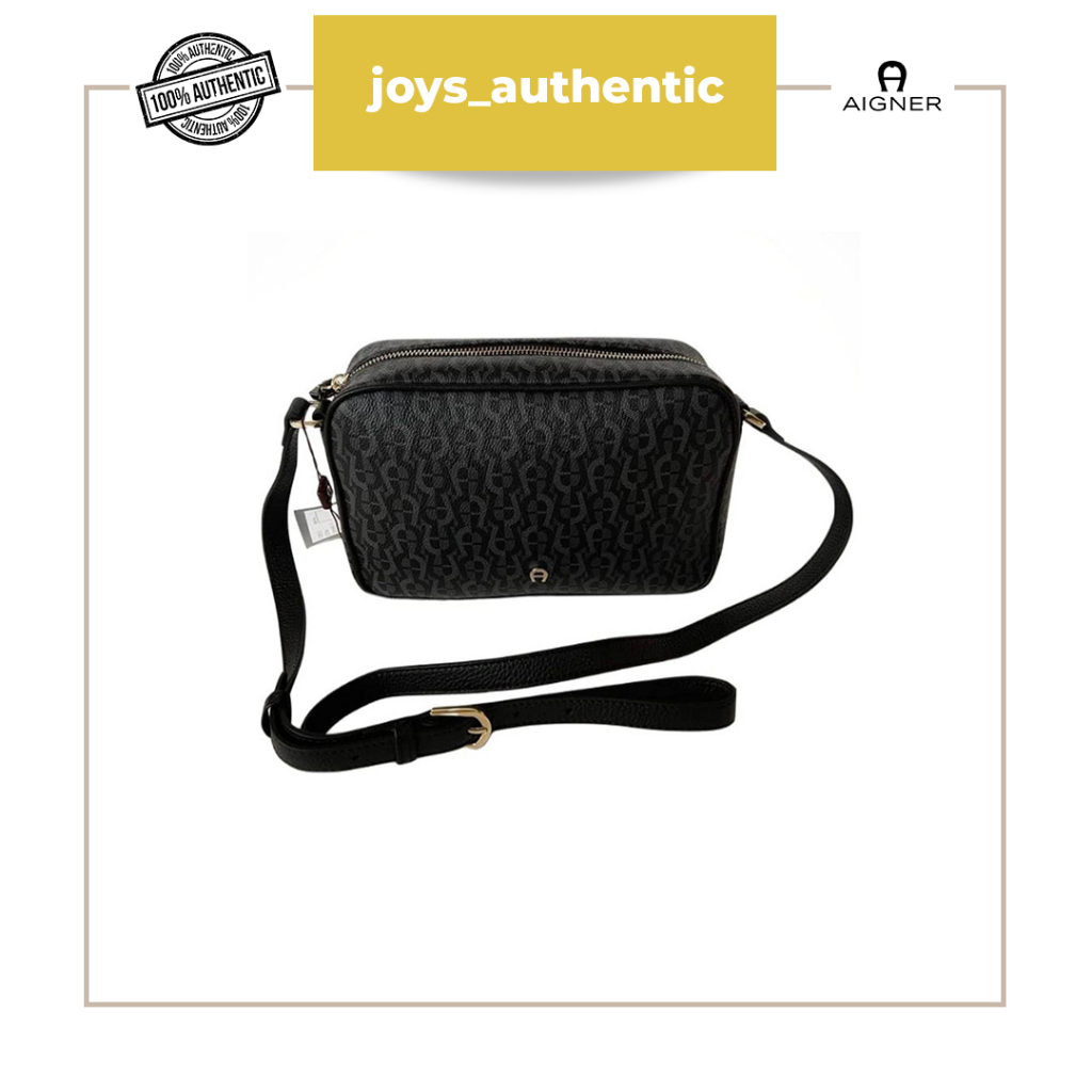 Tas Wanita Aigner Thea Crossbody Hitam Black Fango Woman Bag Authentic Original