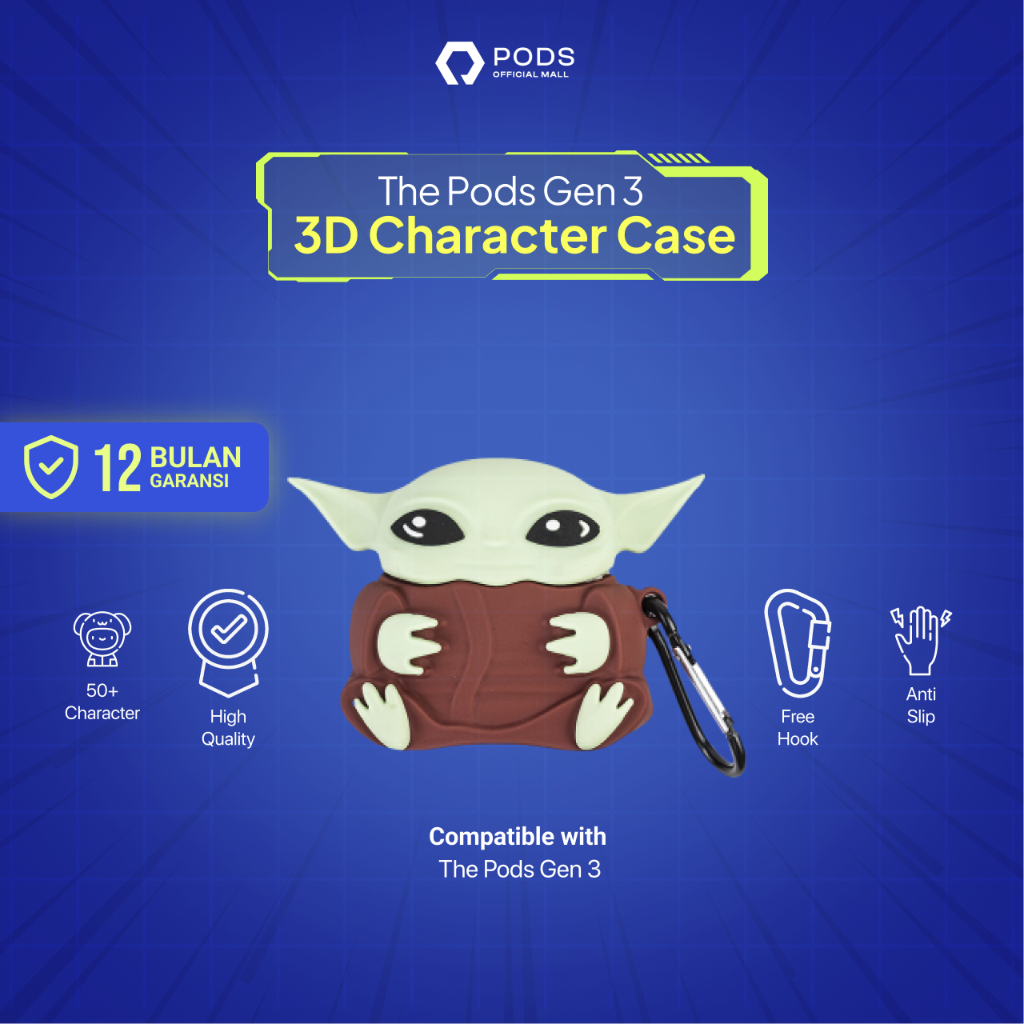 [CASE ONLY] ThePods 3D Case / Casing ThePods Gen 3 Premium 3D Cartoon Silicone Case - By PodsIndonesia