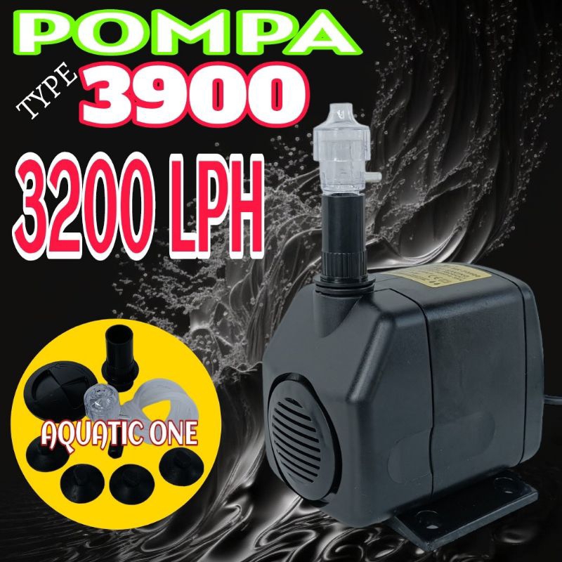 MESIN POMPA HKP 3900 waterpump kolam water pump filter celup submersible ph 3000 lph keatas liter per jam pompa aquarium akuarium MESIN HITAM  [HK-P3900]