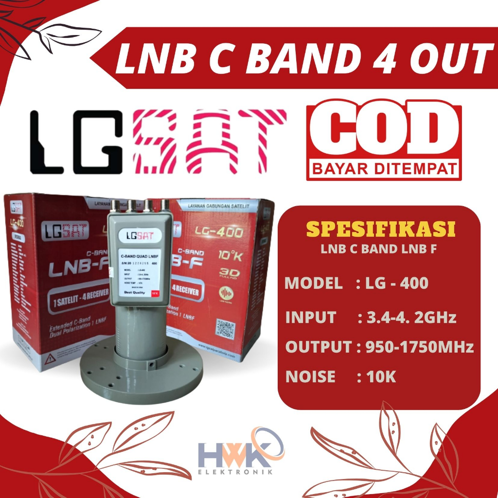 LNB C Band 4 Output Kwarto Receiver parabola jaring