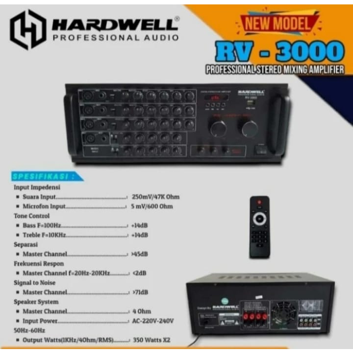 Amplifier Hardwell RV 3000 Original Audio Ampli RV3000 RV-3000