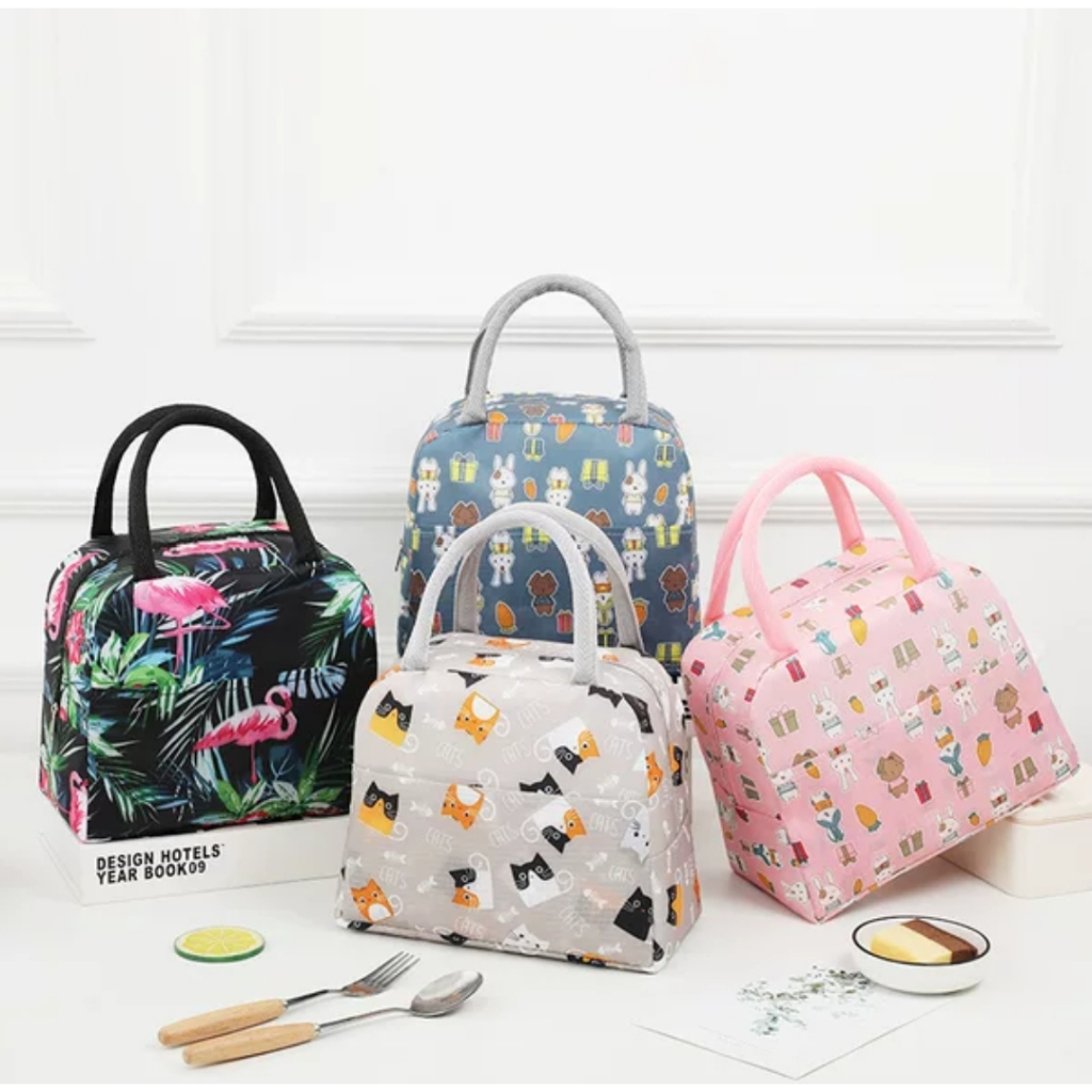 NEXXIO Tas Bekal Anak Karakter Lunch Bag Cooler Makanan Anak Lunch box Anak Tempat Penyimpanan Makanan Anak