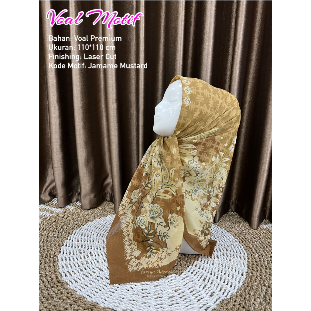 Kerudung Segi Empat Motif Deenay Lasercut KW Hijab Segiempat Motif Terbaru Pasar Hija'b