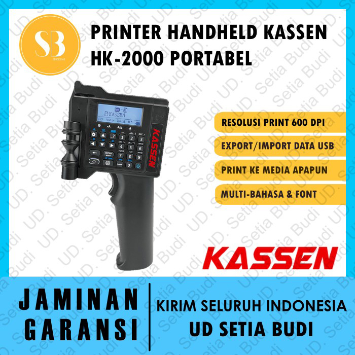 Printer Handheld Kassen HK-2000 Portabel Cetak Tanggal dan Barcode
