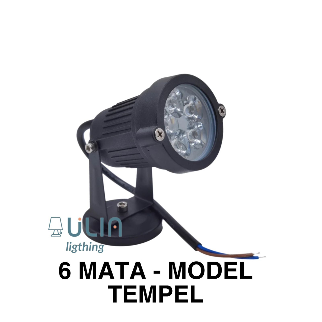 Lampu Sorot 6w Taman Led Spot Light Model Tancap Tempel Watetproof 6 Mata Cob W Watt Outdoor Putih Kuning Piringan Plafon Cor Tanah Tanaman Lamp Garden