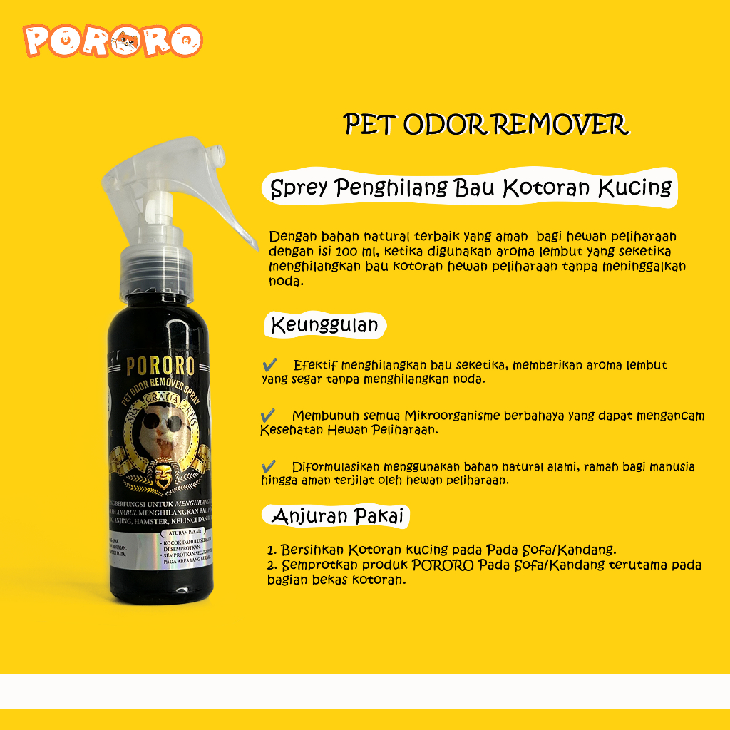 Penghilang Bau Kotoran Kucing Spray