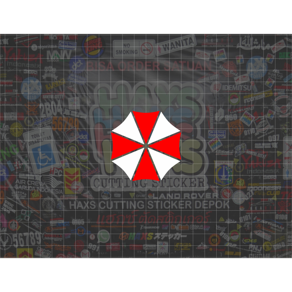 Cutting Sticker Logo Umbrella Corporation Ukuran 6 Cm Untuk Mobil Motor Helm