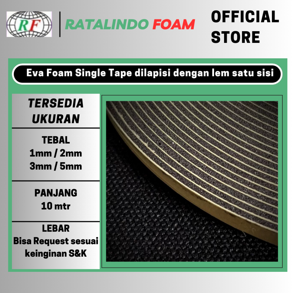 Eva Foam Tape 3 mm x 10 Mtr Eva Foam Single Tape lem satu sisi