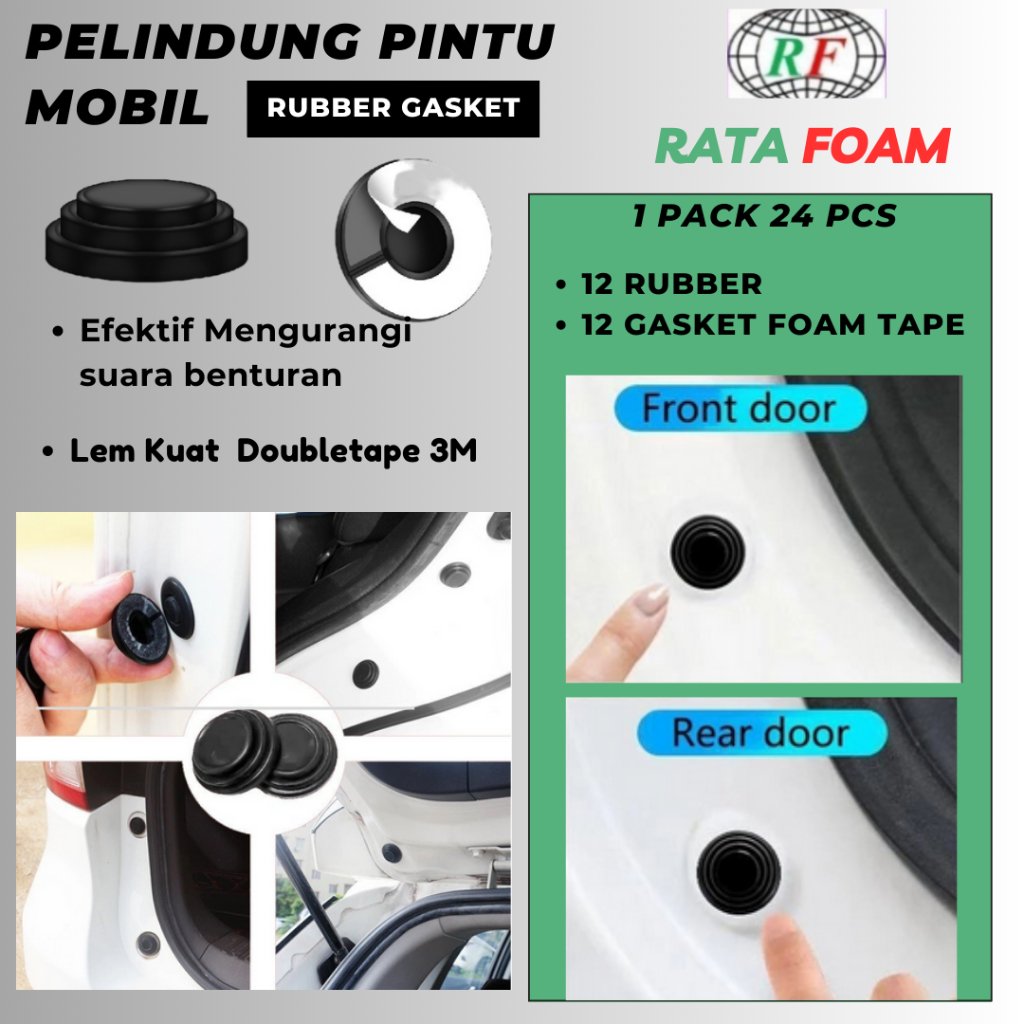 Pelindung Pintu Mobil Karet Pintu Mobil 24 Pcs atau 12 set peredam suara kejut pintu mobil