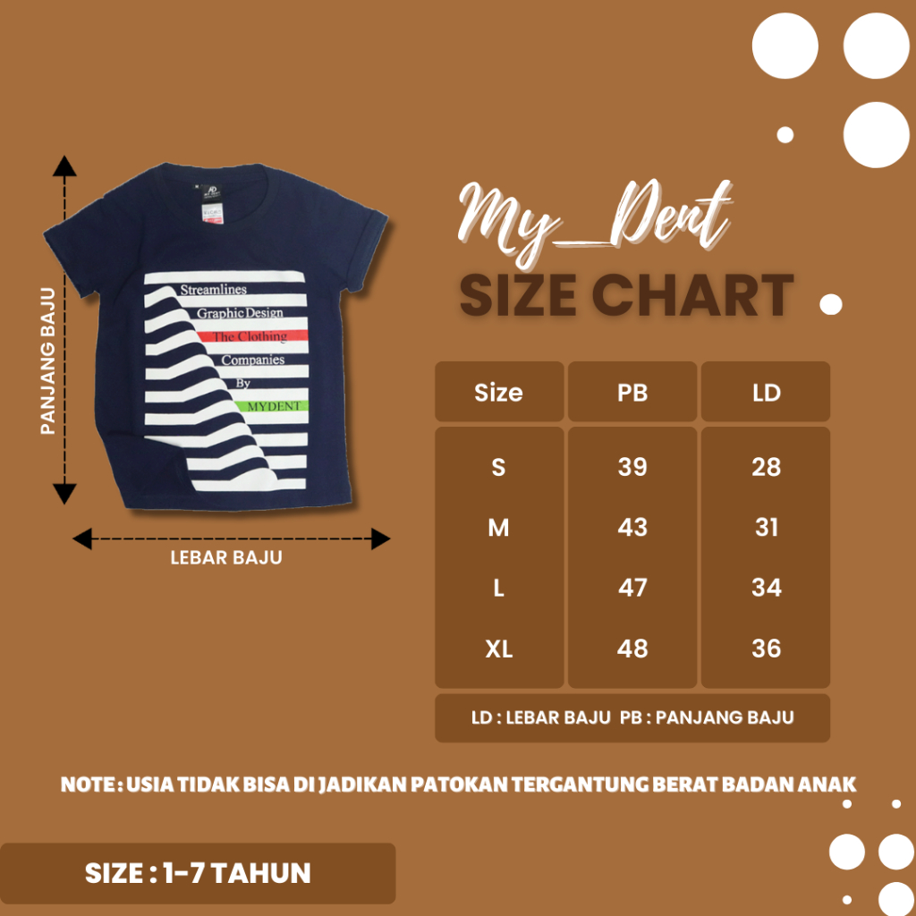 Mydent Baju Kaos Distro Anak Laki Laki Umur 1-7 Tahun Bahan Cotton