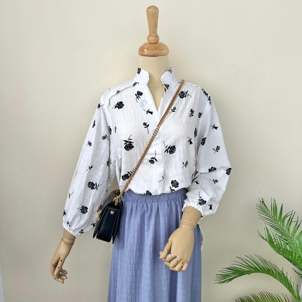 Kemeja Blouse wanita Lady Crush / Kemeja Style Korea / Blouse Motif Kringkel