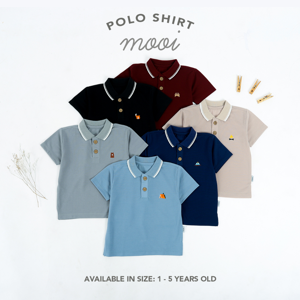 MOOI POLO SHIRT ATASAN BAJU TSHIRT BAJU POLO ANAK UNISEX FASHION BAJU ANAK 1 5 TAHUN