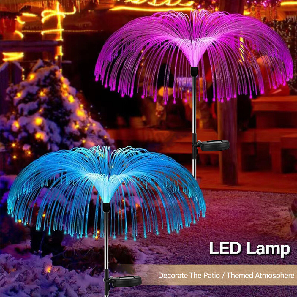 Lampu Taman LED Solar Berubah 7 Warna Tahan Air Lampu Kembang Api / Lampu Solar Outdoor Bunga Solar Jellyfish Light