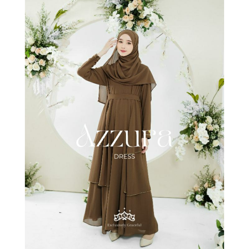FREE GIFT❗ READY - SET & DRESS AZZURA DRESS KAZAMI STORE - DRESS & GAMIS MURAH SYARI - KAZAMI OFFICI