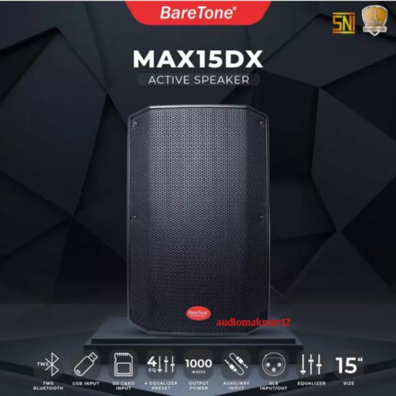 BareTone Speaker Aktif MAX15DX Original -15 BareTone MAX 15 DX 1000 Watt Original