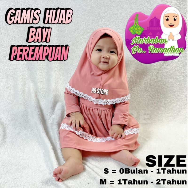 HARGA GROSIR !! GAMIS HIJAB BAYI PEREMPUAN / GAMIS ANAK PEREMPUAN FREE JILBAB TERMURAH