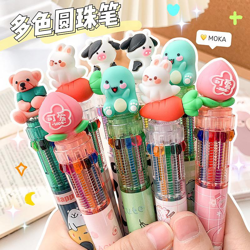 

[randomstuff] Pena 10 Warna Colorful Pen Motif Unik Lucu Kelinci Doggy Sapi Dino Pulpen Warna Warni Anak Miniatur Mini Cute Pen Aesthetic Stationary Kit