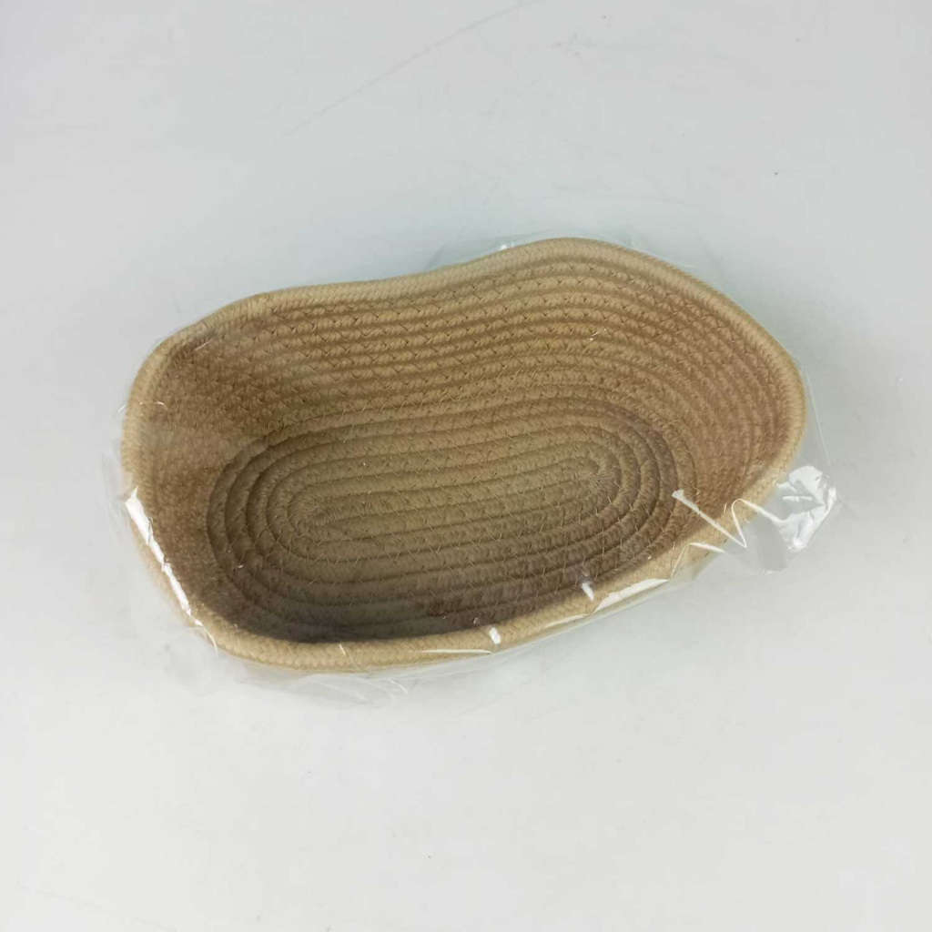 Wadah Kosmetik Basket Hand Woven Cotton Desain Minimalis Tempat Penyimpanan Make UP Material Benang Katun