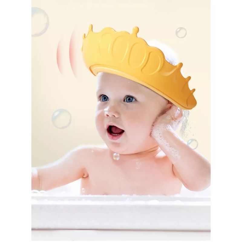 Topi keramas anak ada penutup telinga dan kancing / shower cap kids